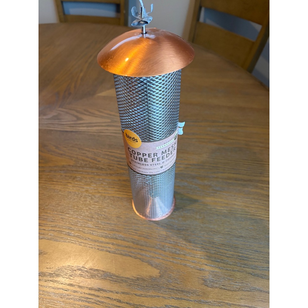 Birds Choice Copper Mesh Tube Feeder Stainless Steel Modern Farmhouse BC1000